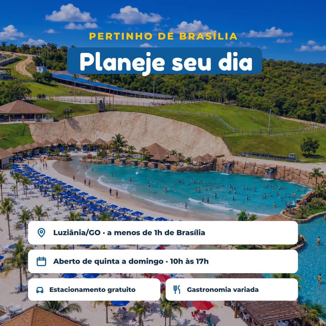 Planeje seu dia - Luziânia/GO, aberto de quinta a domingo das 10h às 17h, estacionamento gratuito e gastronomia variada