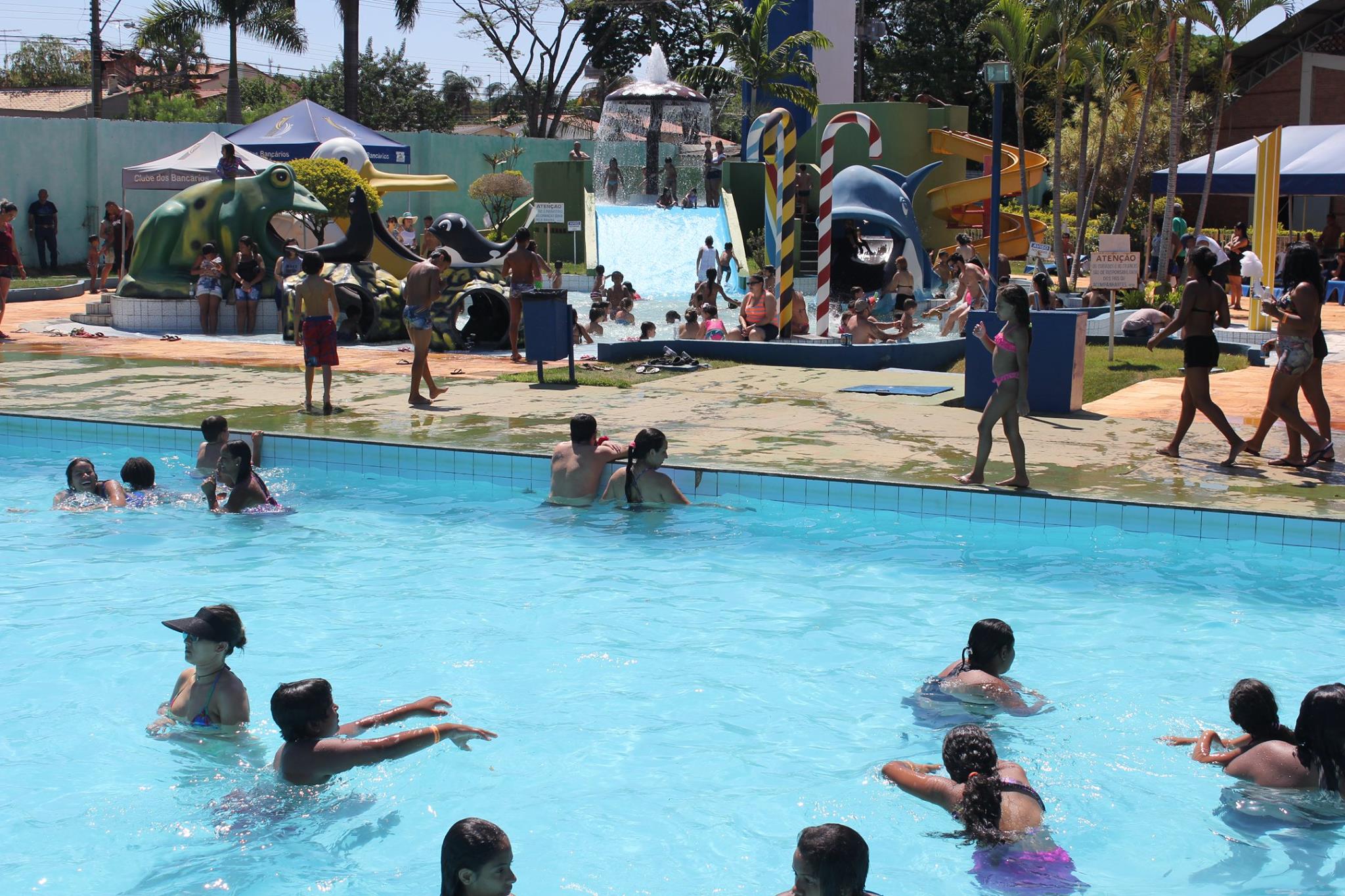 Clima seco é convite para o parque aquático do Clube dos Bancários -  Sindicato dos Bancários no Estado de Goiás